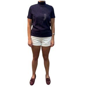 Basic Editions Women’s Mock Neck Knit Tops – BUNDLE of 2 (Green & Navy) – Size M